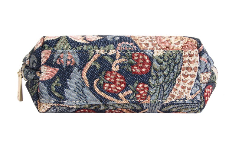 سينار حقيبة مستحضرات التجميل المزخرفة من Signare حقيبة مكياج لأدوات الزينة للنساء مع William Morris Blue Strawberry Thief (COSM-STBL) - Image 5